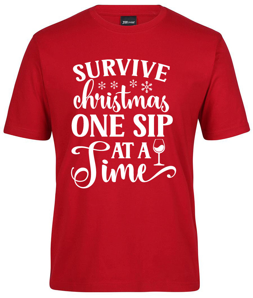 Survive Christmas one sip at a time Shirt