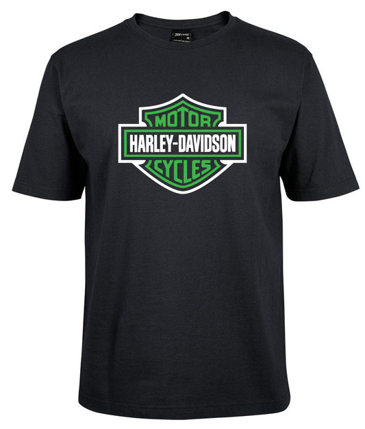 Harley-Davidson Bar & Shield Shirt Green, White Border